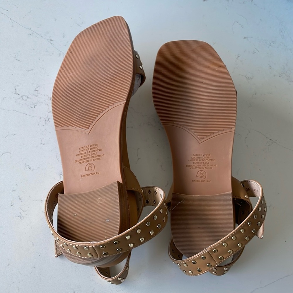 Bared Footwear Studded Tan Leather Sandals - Picture 3 of 6